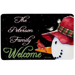 Snowman and Cardinal Doormat