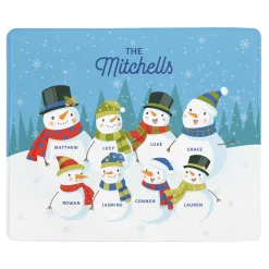 Snowman Family Movie Watching Blanket