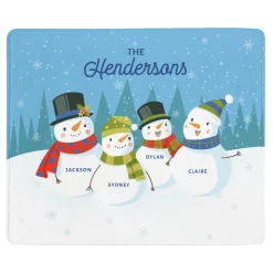 Snowman Family Movie Watching Blanket