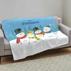 Snowman Family Movie Watching Blanket