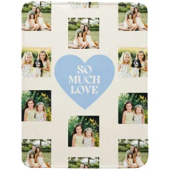 So Much Love Heart Photo Collage Plush Blanket