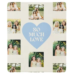 So Much Love Heart Photo Collage Plush Blanket