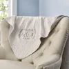 Sophisticated Couple Embroidered Quilted Throw