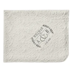 Sophisticated Couple Embroidered Quilted Throw