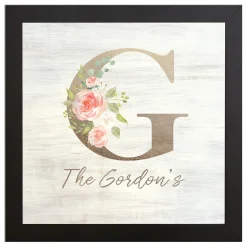 Sophisticated Floral Family Name Canvas