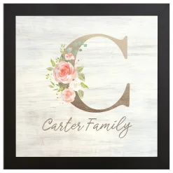 Sophisticated Floral Family Name Canvas