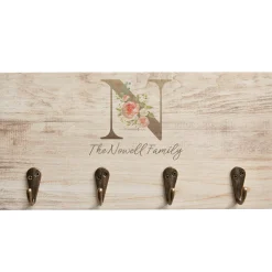 Sophisticated Floral Family Name Keyhook