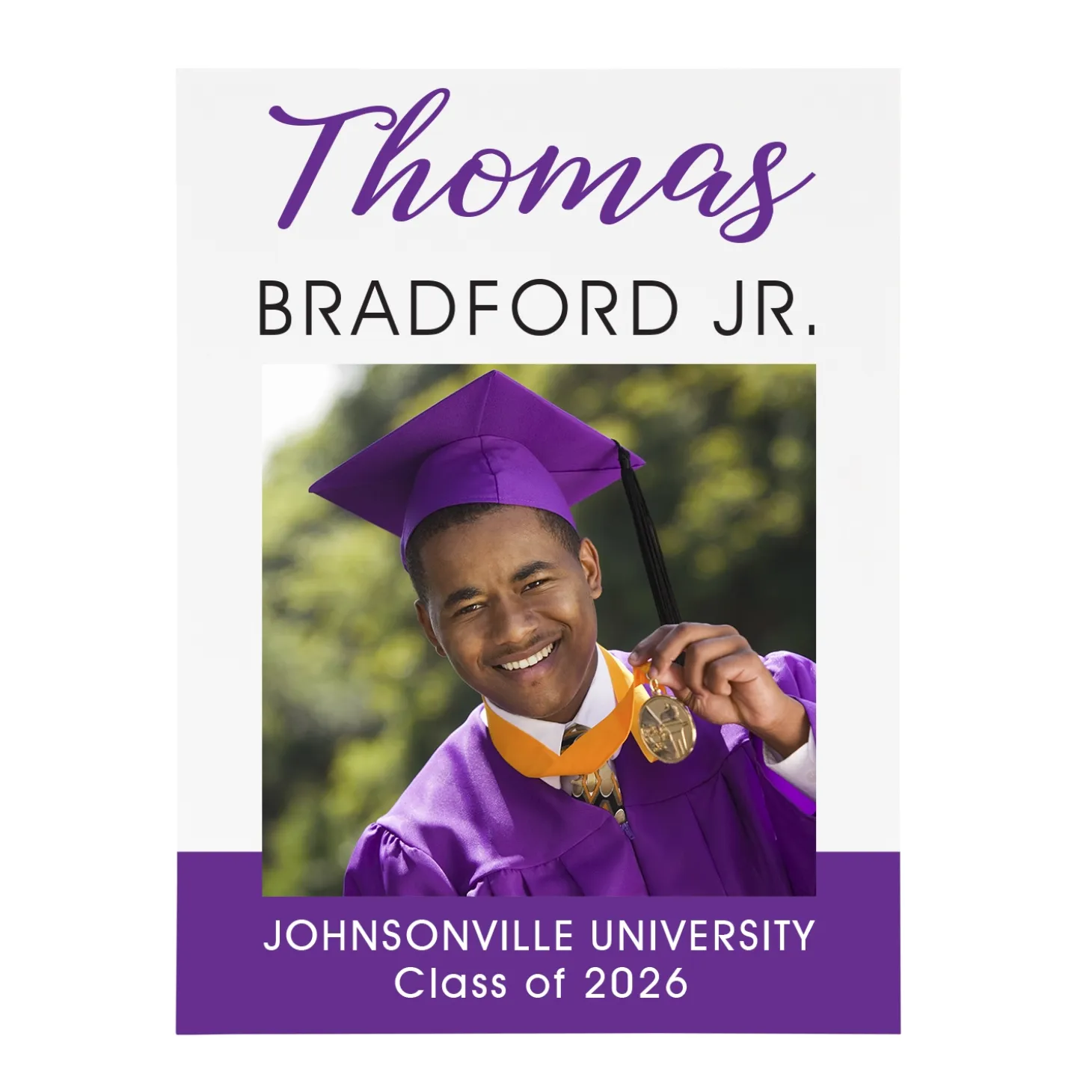 Sophisticated Graduate Photo Wood Block