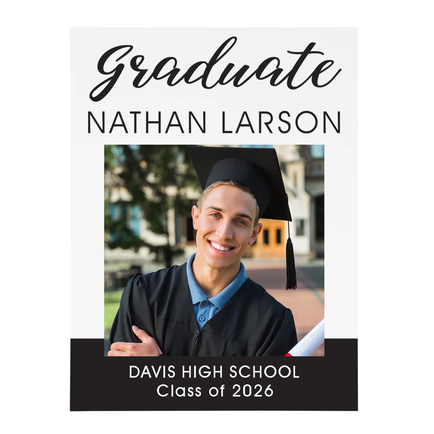 Sophisticated Graduate Photo Wood Block
