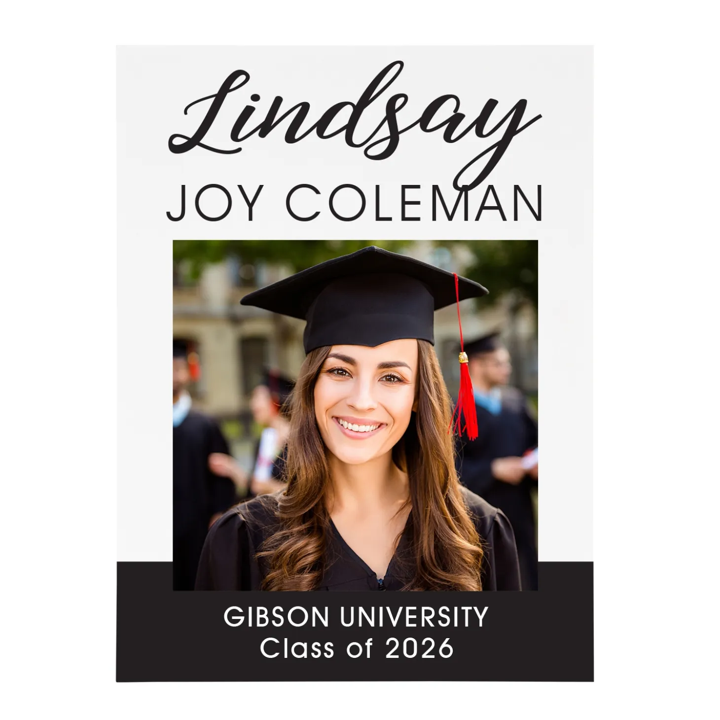 Sophisticated Graduate Photo Wood Block