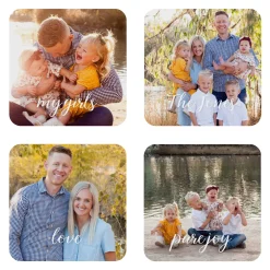 Sophisticated Script Photo Wood Coasters