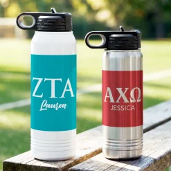 Sorority Greek Letters Stainless Steel Water Bottle