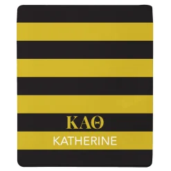 Sorority Greek Letters Striped Plush Blanket