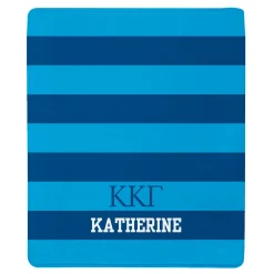 Sorority Greek Letters Striped Plush Blanket