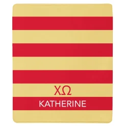 Sorority Greek Letters Striped Plush Blanket