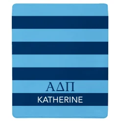 Sorority Greek Letters Striped Plush Blanket