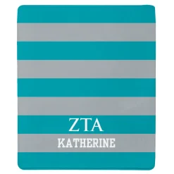Sorority Greek Letters Striped Plush Blanket