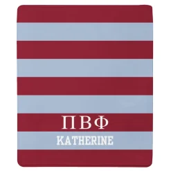 Sorority Greek Letters Striped Plush Blanket