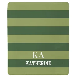Sorority Greek Letters Striped Plush Blanket