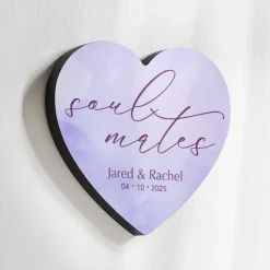 Soulmates Pastel Wood Heart Wall Sign