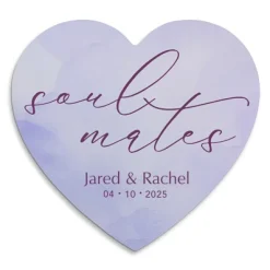 Soulmates Pastel Wood Heart Wall Sign