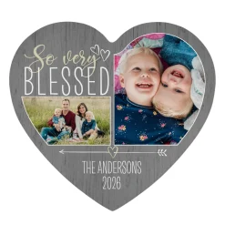 So Very Blessed Photo Wood Heart