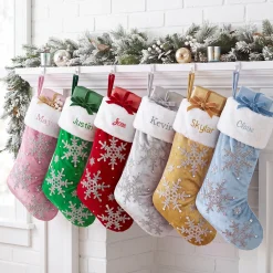 Sparkling Snowflake Beaded Stocking