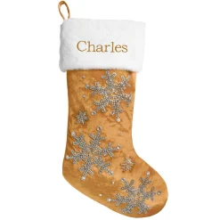Sparkling Snowflake Beaded Stocking