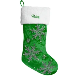 Sparkling Snowflake Beaded Stocking