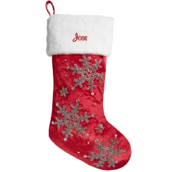 Sparkling Snowflake Beaded Stocking