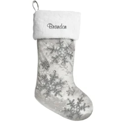 Sparkling Snowflake Beaded Stocking