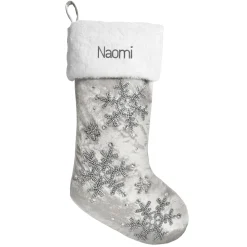 Sparkling Snowflake Beaded Stocking