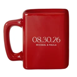 Special Date Red Square Mug Set