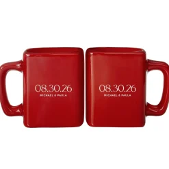 Special Date Red Square Mug Set