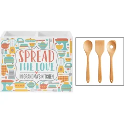 Spread Love Wood Utensil Caddy