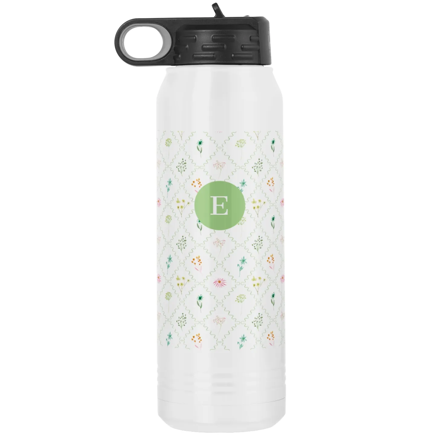Spring Trellis Initial Water Bottle