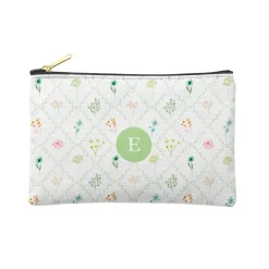 Spring Trellis Initial Zipper Pouch
