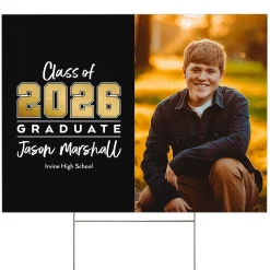 Stacked Year Graduation Photo Yard Sign