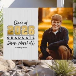 Stacked Year Graduation Photo Yard Sign