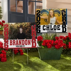 Stand Tall School Colors Graduation Yard Sign