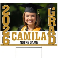 Stand Tall School Colors Graduation Yard Sign