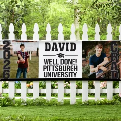 Stand Tall School Colors Graduation Photo Banner