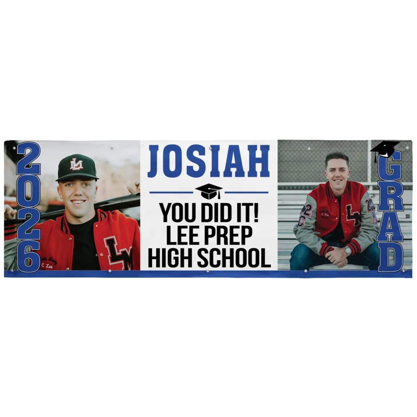 Stand Tall School Colors Graduation Photo Banner