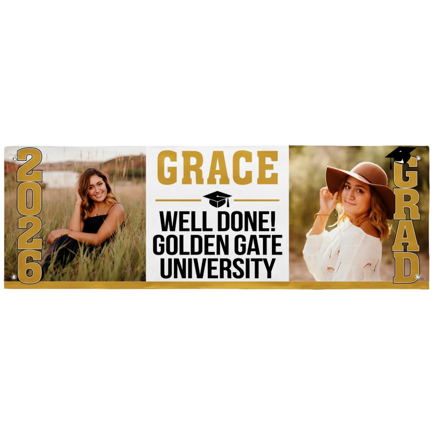 Stand Tall School Colors Graduation Photo Banner