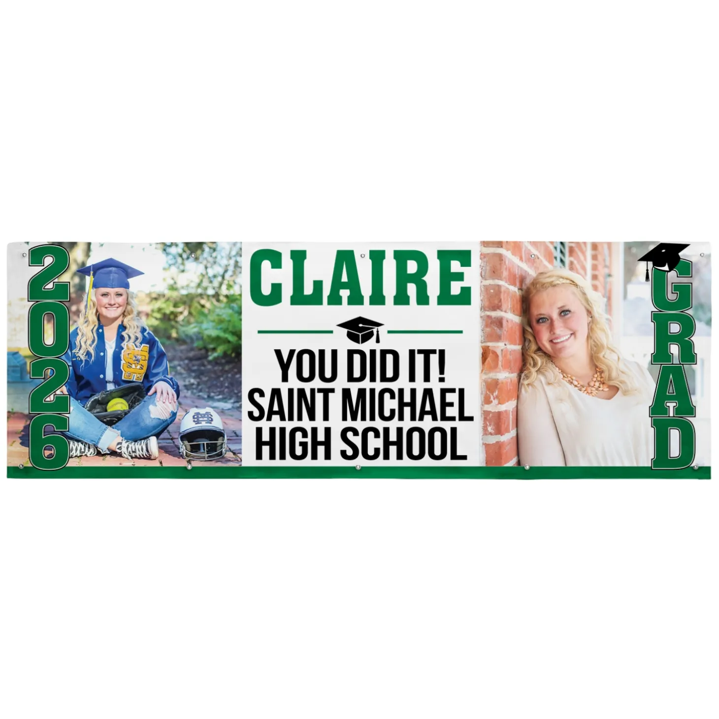 Stand Tall School Colors Graduation Photo Banner