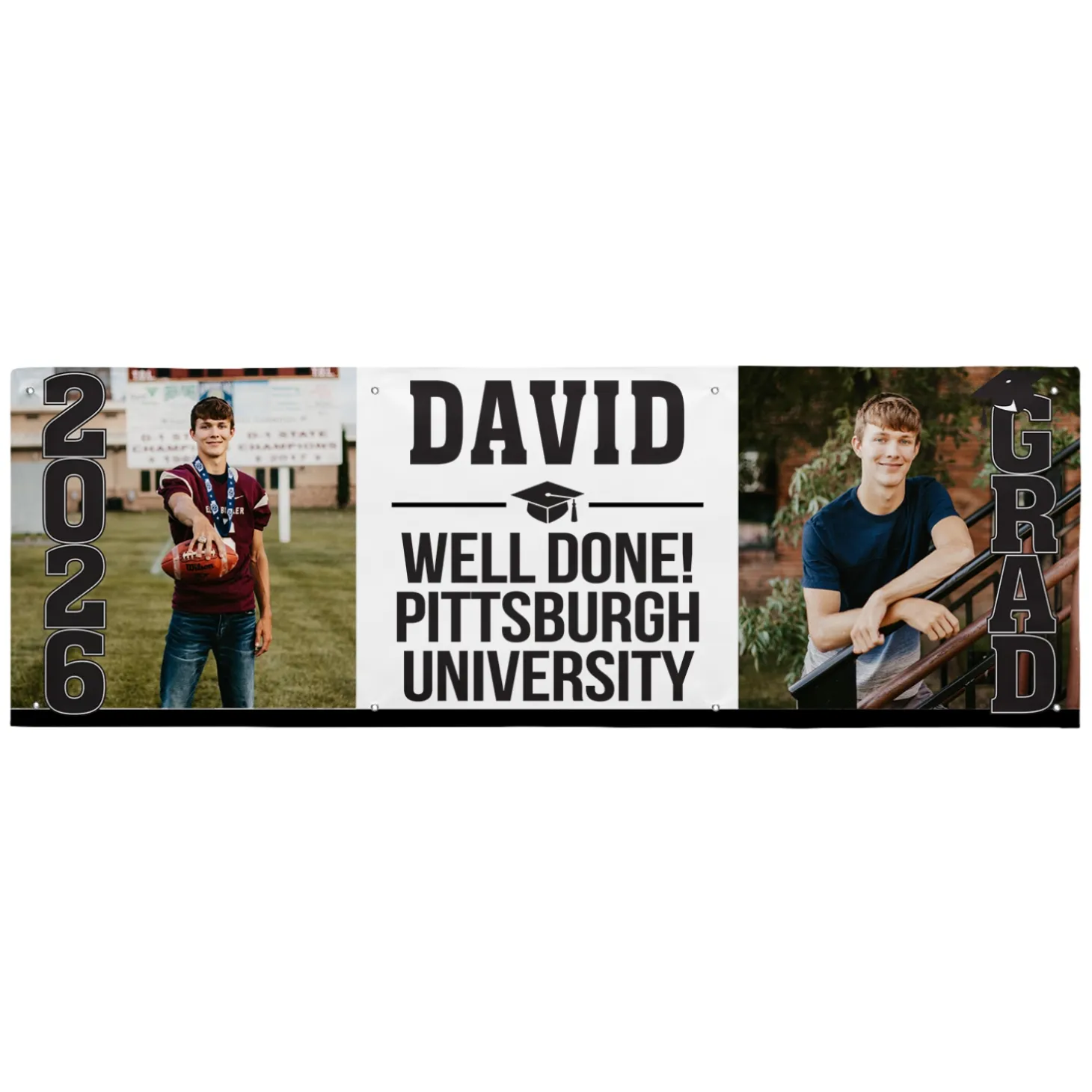 Stand Tall School Colors Graduation Photo Banner