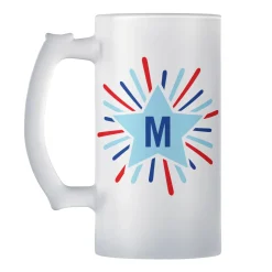Star Initial Frosted Beer Mug