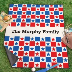 Stars and Squares Picnic Blanket