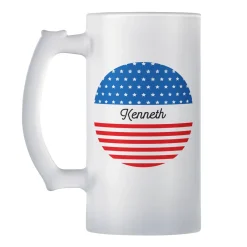 Stars and Stripes Frosted Beer Mug