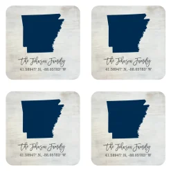 State Of Mind Coordinates Wood Coasters